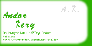 andor kery business card